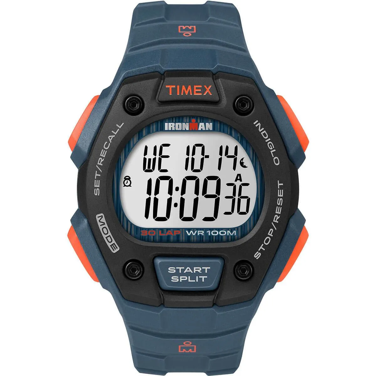Timex Men's Digital Watch - Ironman Classic Blue Silicone Strap | TW5M09600