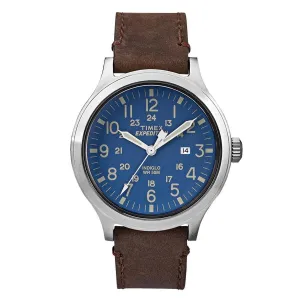 Timex Men's Leather Strap Watch - Expedition Scout Indiglo Light-Up Dial | TW4B06400JV