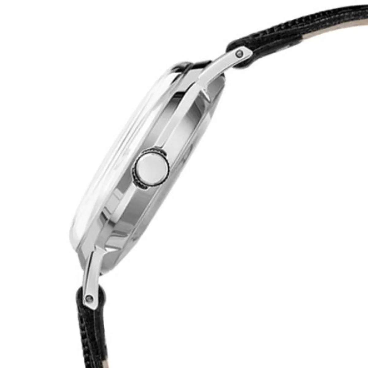 Timex Men's Mechanical Watch - Marlin Silver Dial Black Leather Strap | TW2R47900ZV