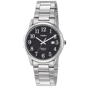 Timex Men's Quartz Watch - Easy Reader Black Dial Stainless Steel Bracelet | TW2R23400