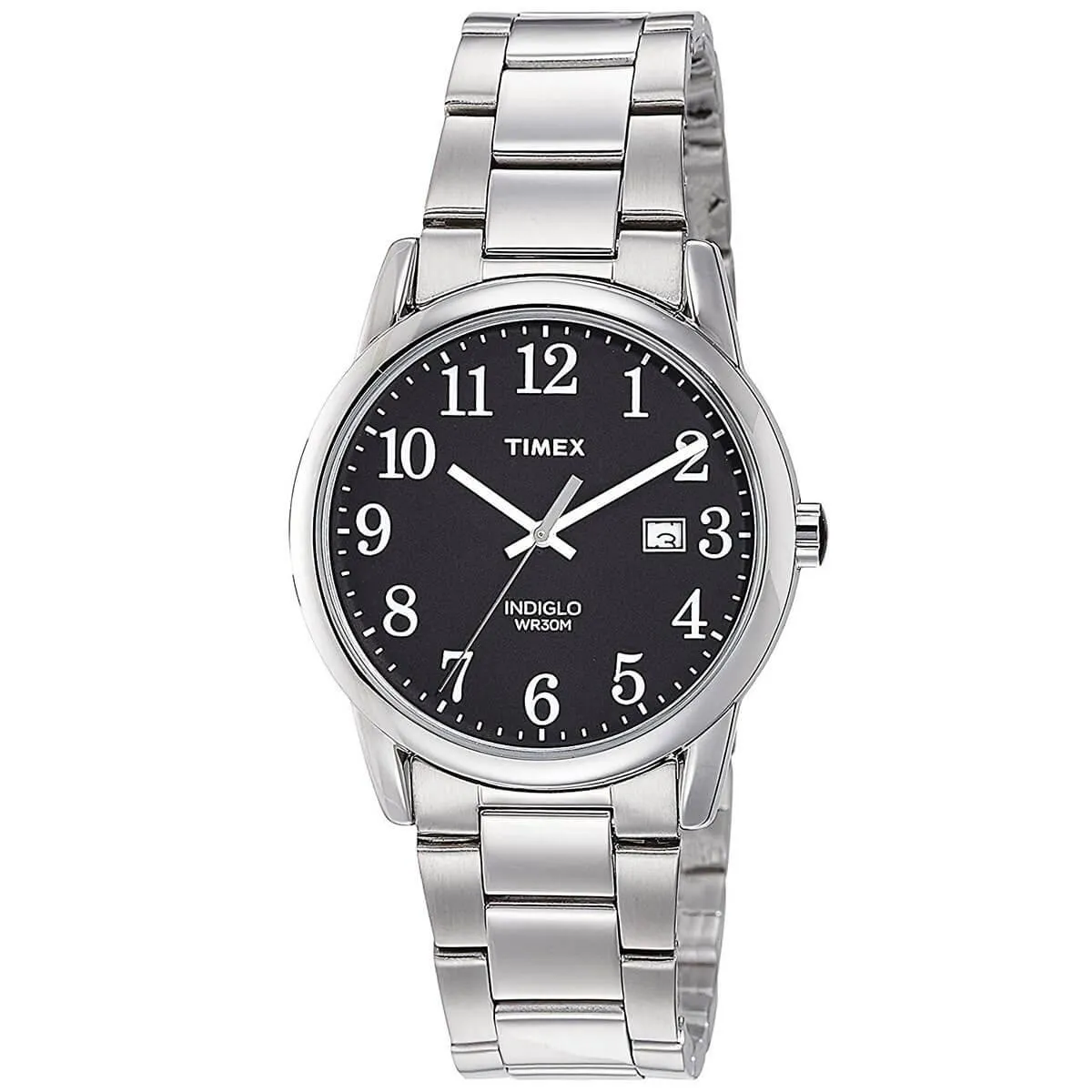 Timex Men's Quartz Watch - Easy Reader Black Dial Stainless Steel Bracelet | TW2R23400