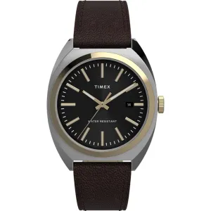 Timex Men's Quartz Watch - Milano XL Black Dial Leather Strap | TW2U15800VQ