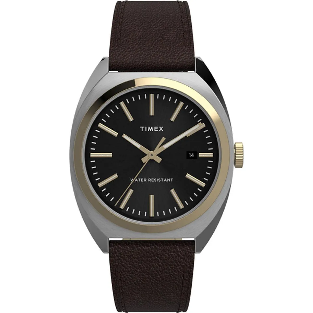 Timex Men's Quartz Watch - Milano XL Black Dial Leather Strap | TW2U15800VQ