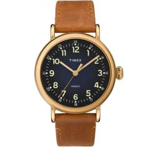 Timex Men's Quartz Watch - Standard Blue Dial Brown Leather Strap | TW2T20000VQ