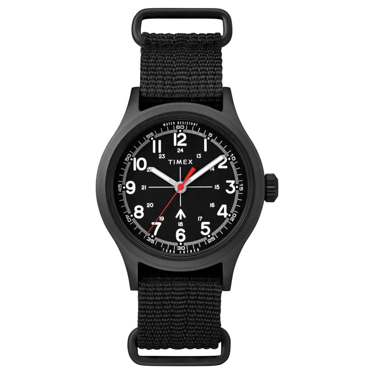 Timex Men's Quartz Watch - Todd Snyder Military Black Dial Nylon Strap | TW2R78600JR