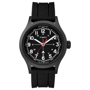 Timex Men's Quartz Watch - Todd Snyder Military Black Dial Rubber Strap | TW2T82400JR