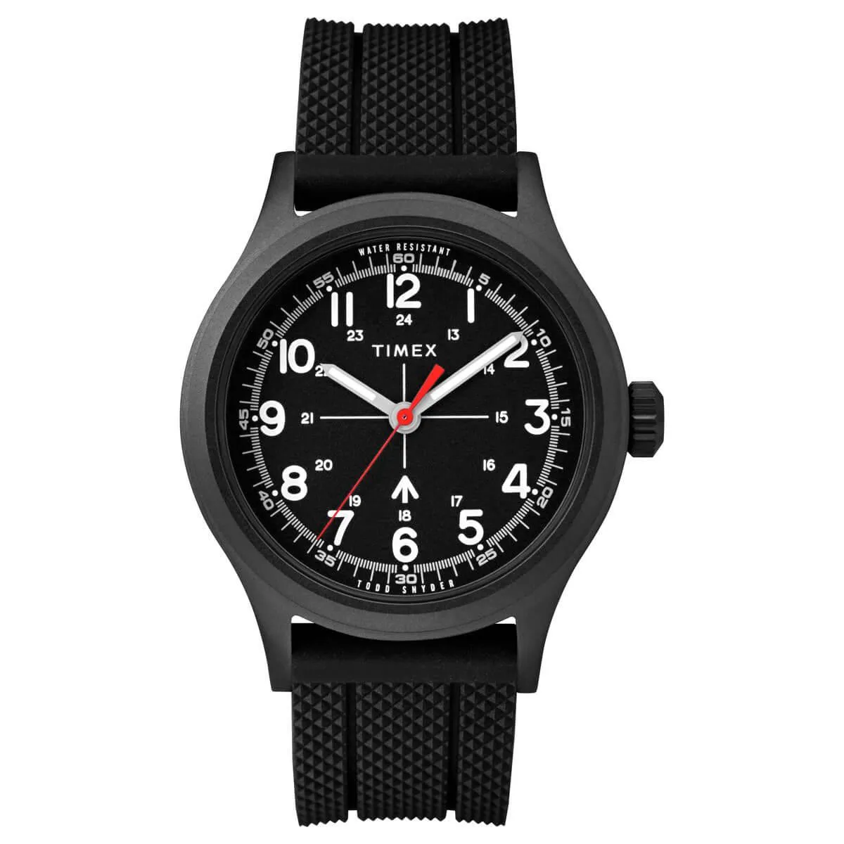 Timex Men's Quartz Watch - Todd Snyder Military Black Dial Rubber Strap | TW2T82400JR