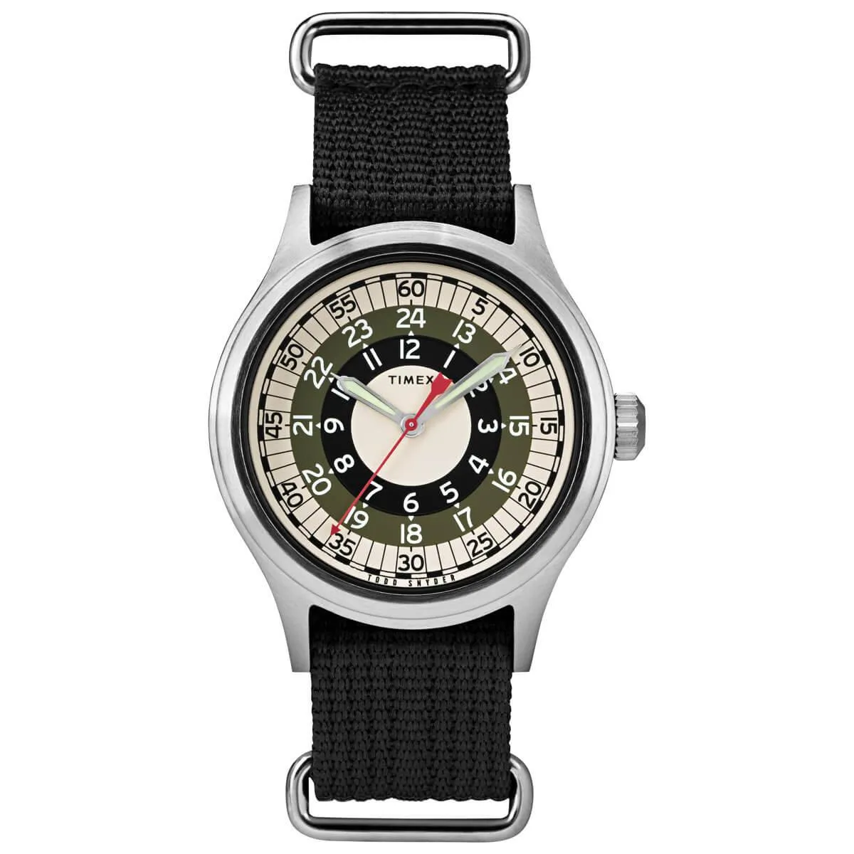 Timex Men's Quartz Watch - Todd Snyder MOD Black, Cream and Green Dial | TW2R78900JR