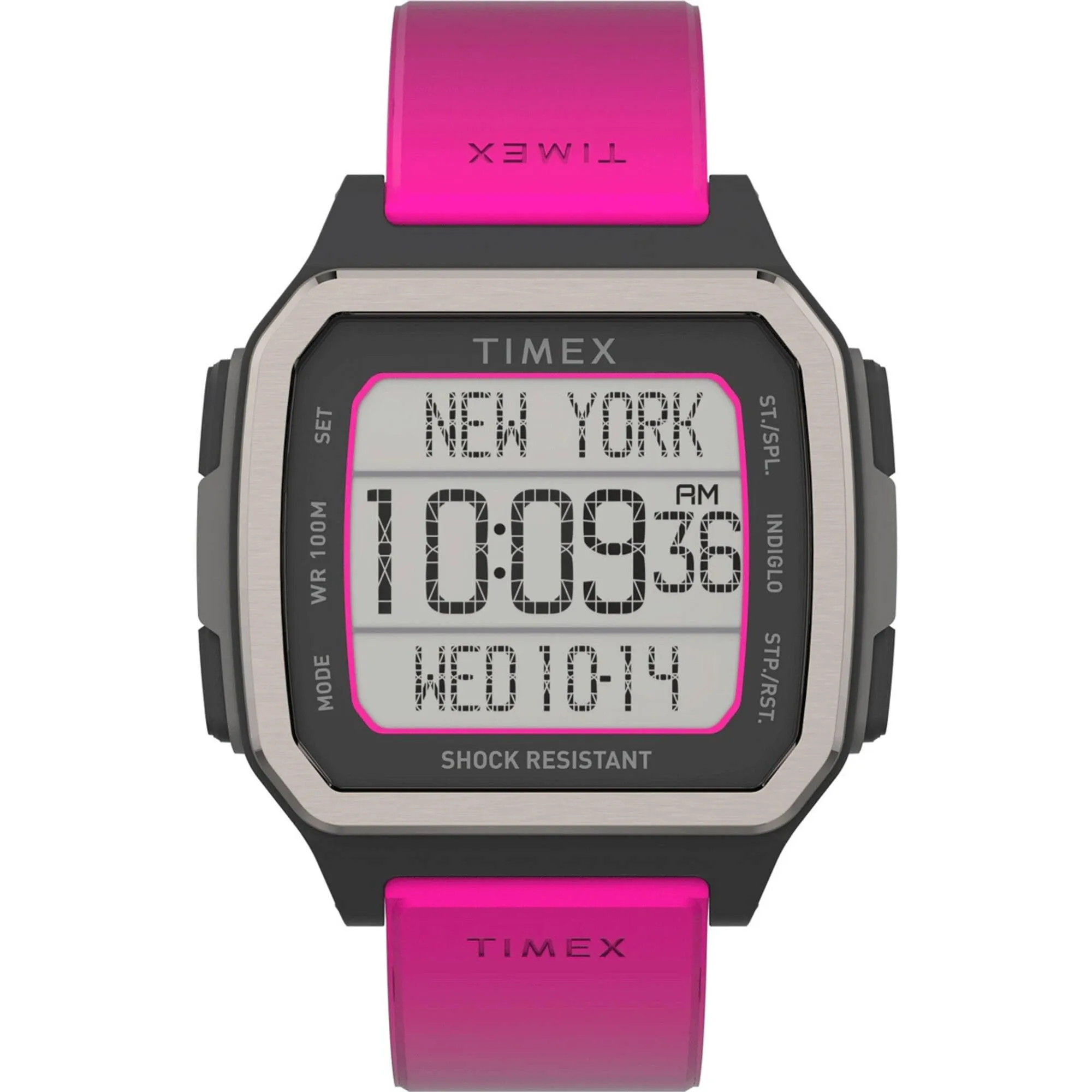 Timex Men's Watch - Command Urban Digital Dial Pink Resin Strap | TW5M29200VQ