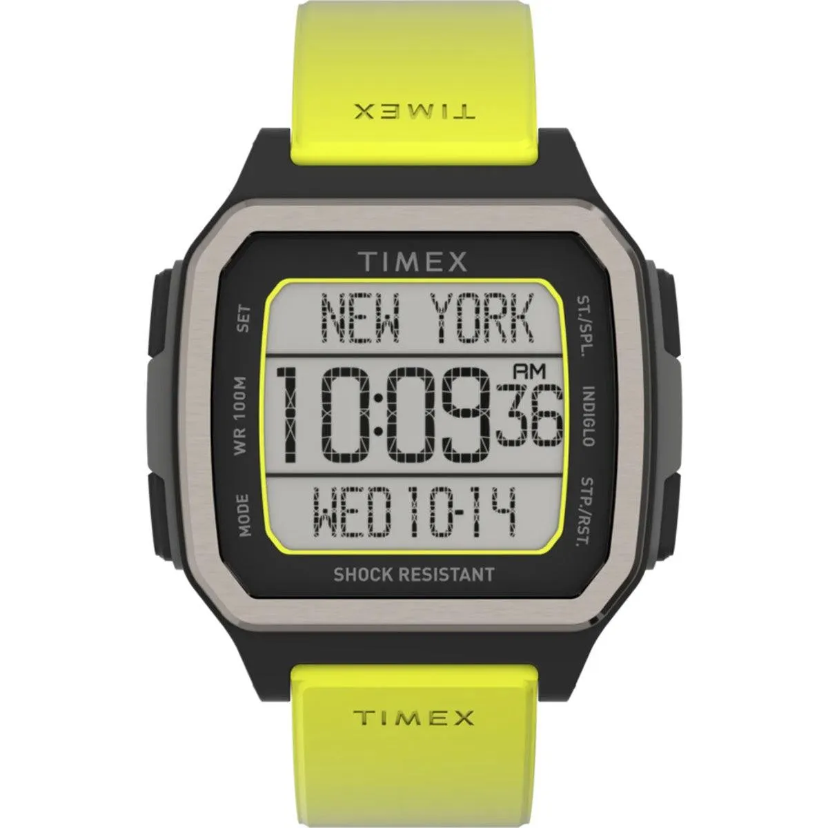 Timex Men's Watch - Command Urban Digital Grey Dial Green Rubber Strap | TW5M28900