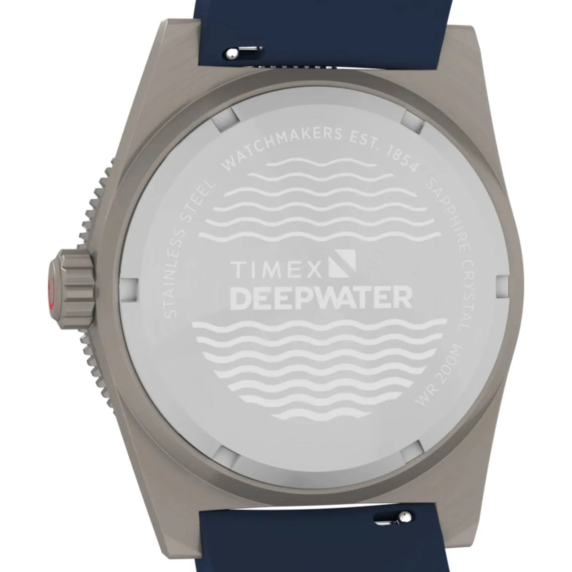 Timex Men's Watch - Deepwater Reef GMT Black Dial Blue Rubber Strap Dive | TW2W75100