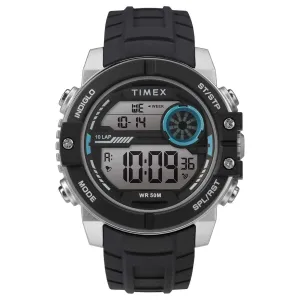 Timex Men's Watch - DGTL Digital Grey Dial Black Silicone Strap | TW5M34600