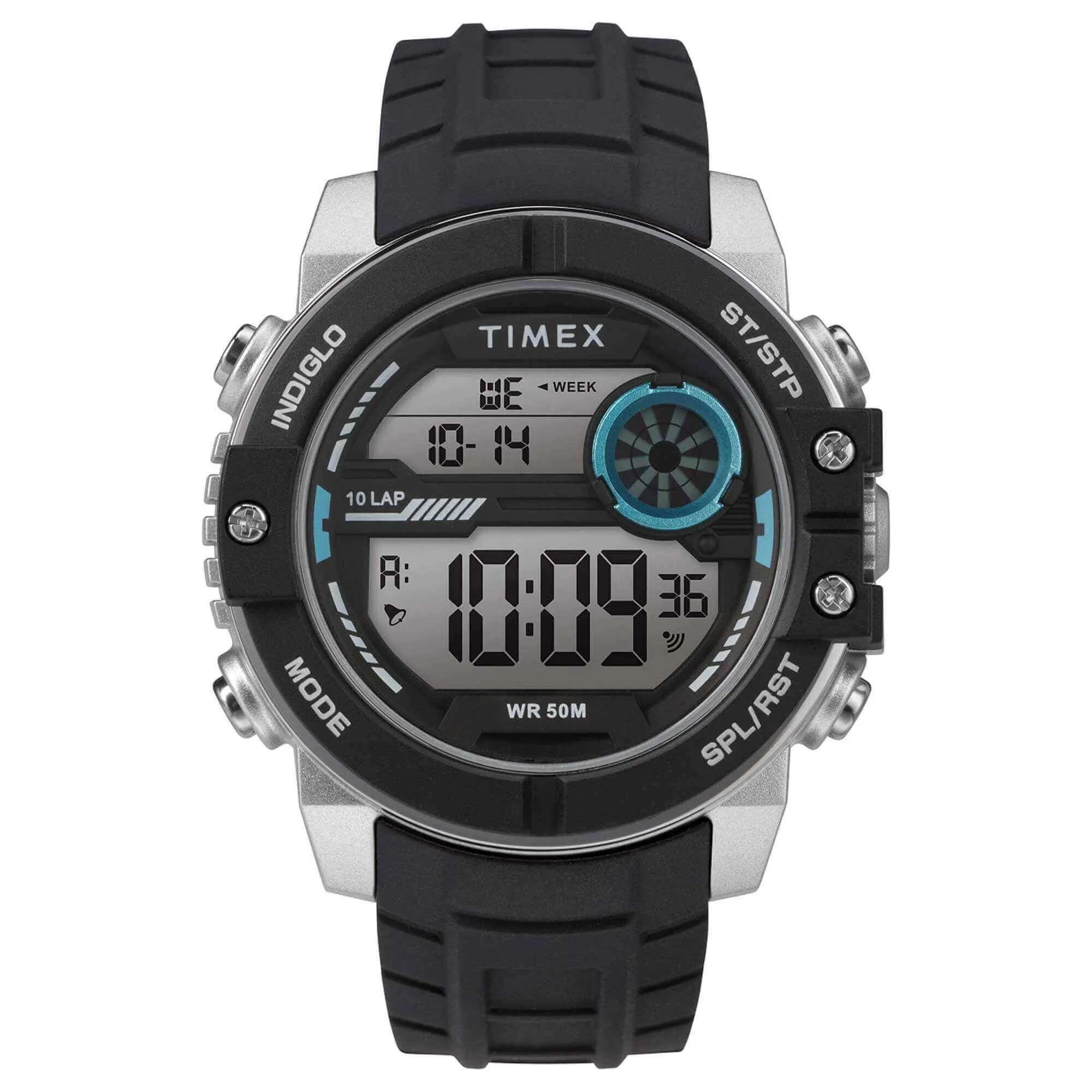 Timex Men's Watch - DGTL Digital Grey Dial Black Silicone Strap | TW5M34600