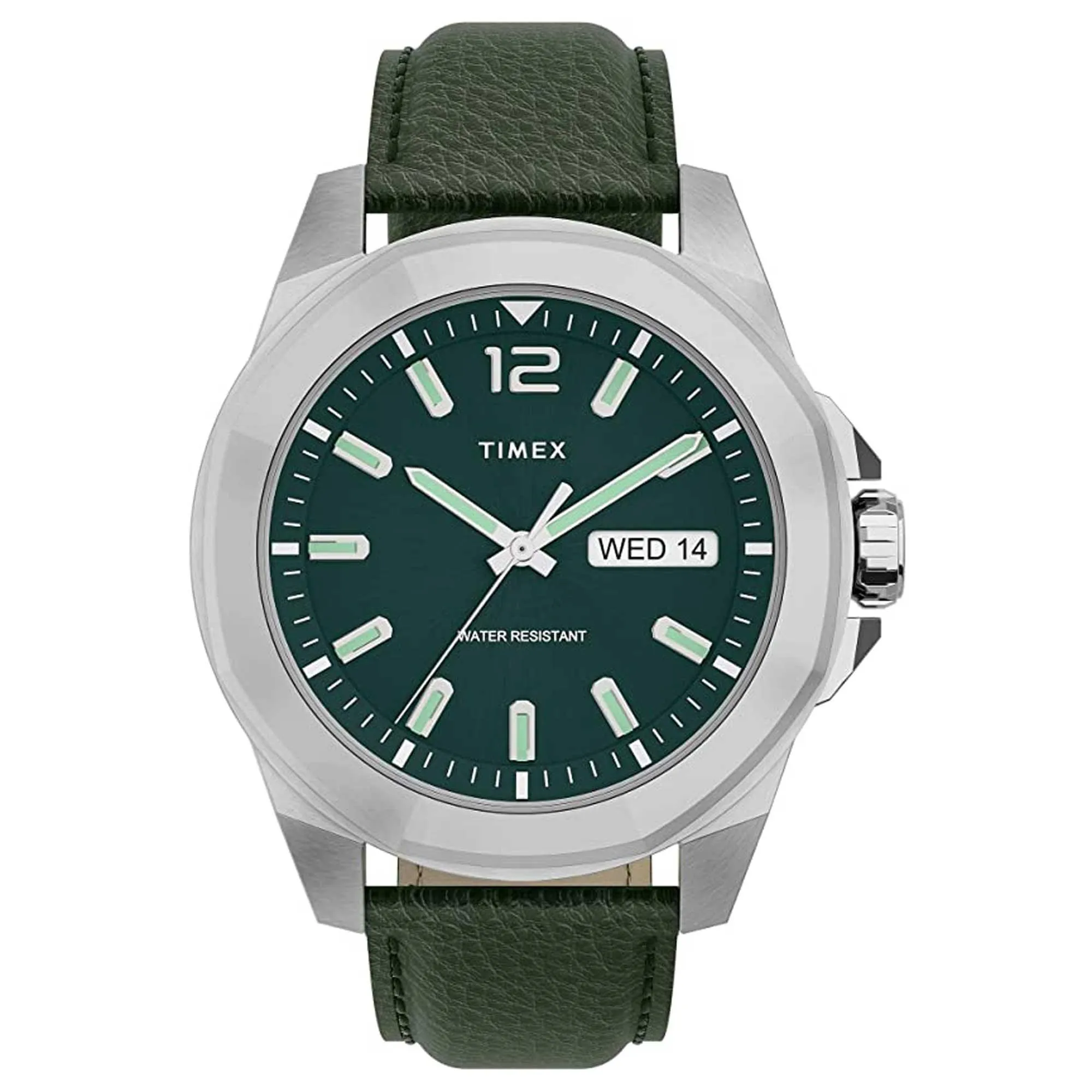 Timex Men's Watch - Essex Avenue Quartz Green Dial Day and Date Display | TW2U82000VQ