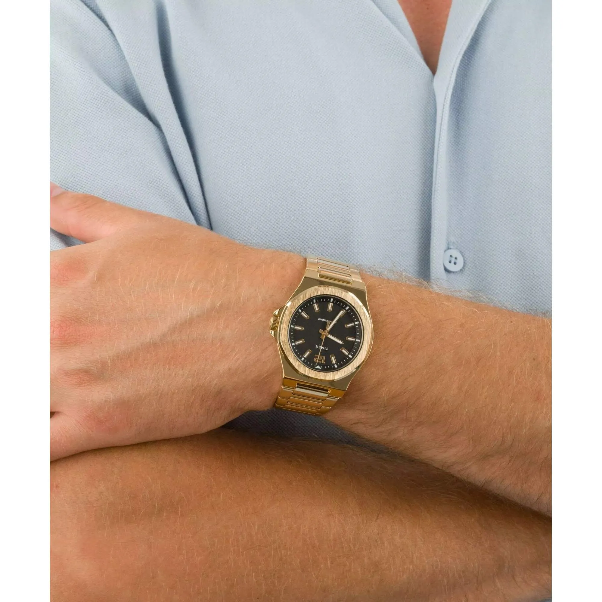 Timex Men's Watch - Essex Avenue Quartz Yellow Gold Steel Bracelet | TW2V02100