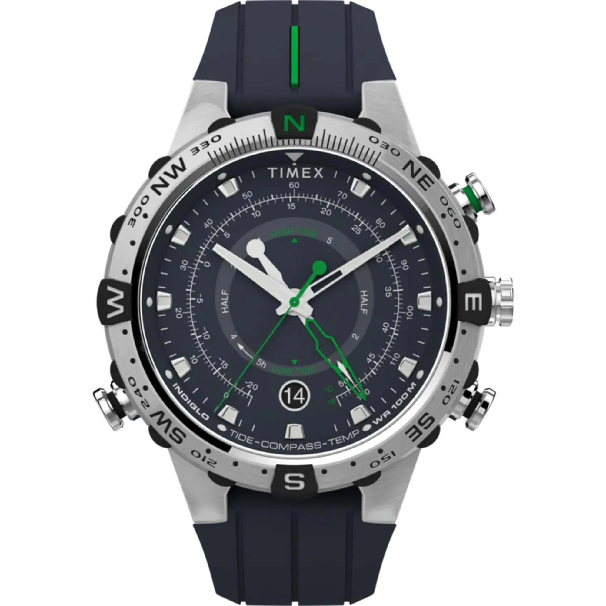 Timex Men's Watch - Expedition North Compass Blue Dial Silicone Strap | TW2V22100