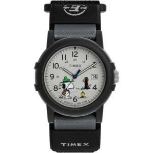 Timex Men's Watch - Expedition Peanuts Beagle Scout Black Fabric Strap | TW4B29100