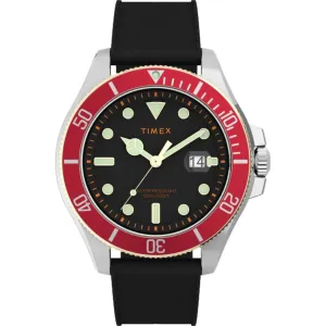 Timex Men's Watch - Harborside Coast Black Dial Rubber Strap Quartz | TW2V27300VQ