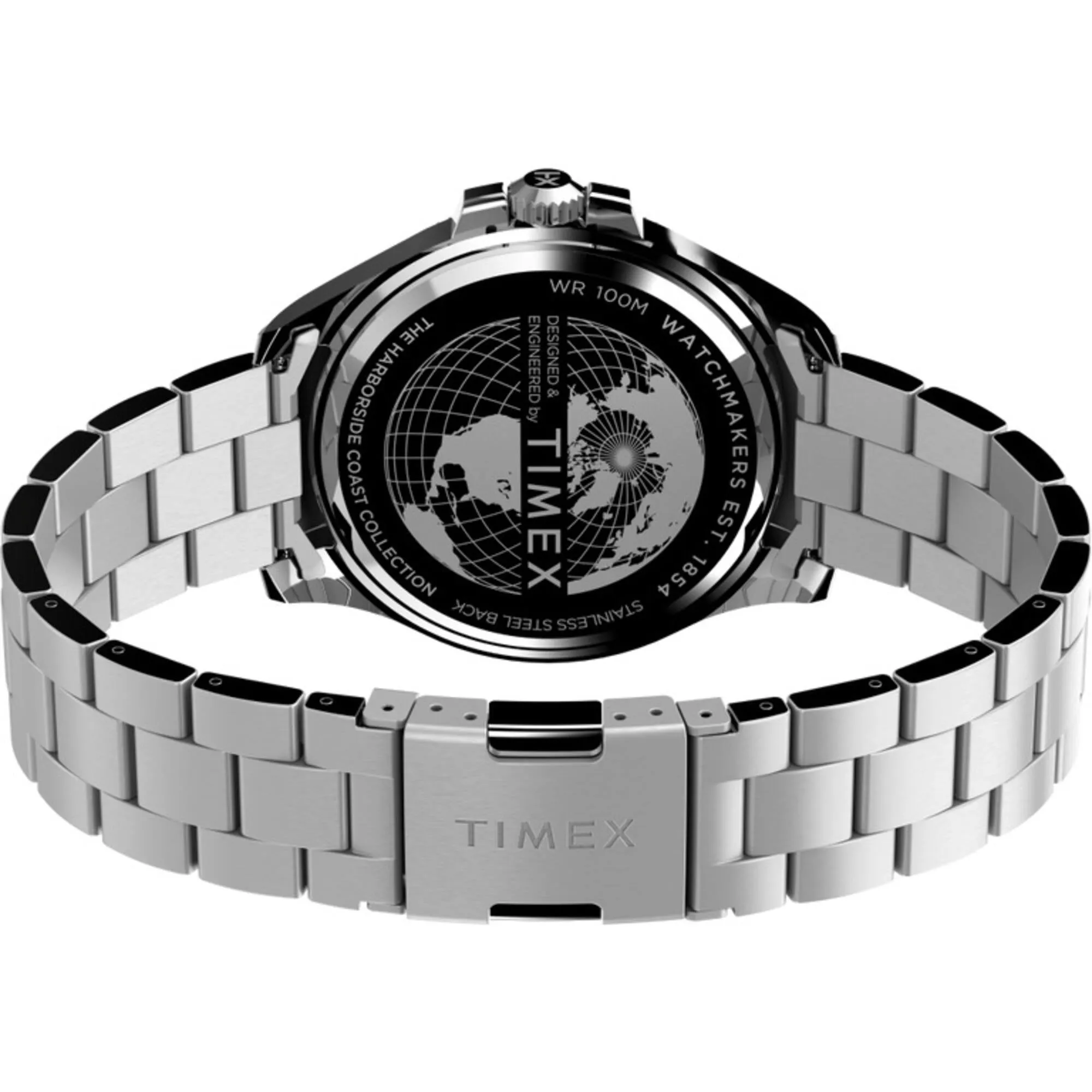 Timex Men's Watch - Harborside Coast Green Dial Silver Steel Bracelet | TW2V65300VQ