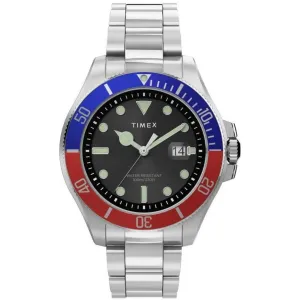 Timex Men's Watch - Harborside Quartz Date Black Dial Silver Tone Bracelet | TW2U71900