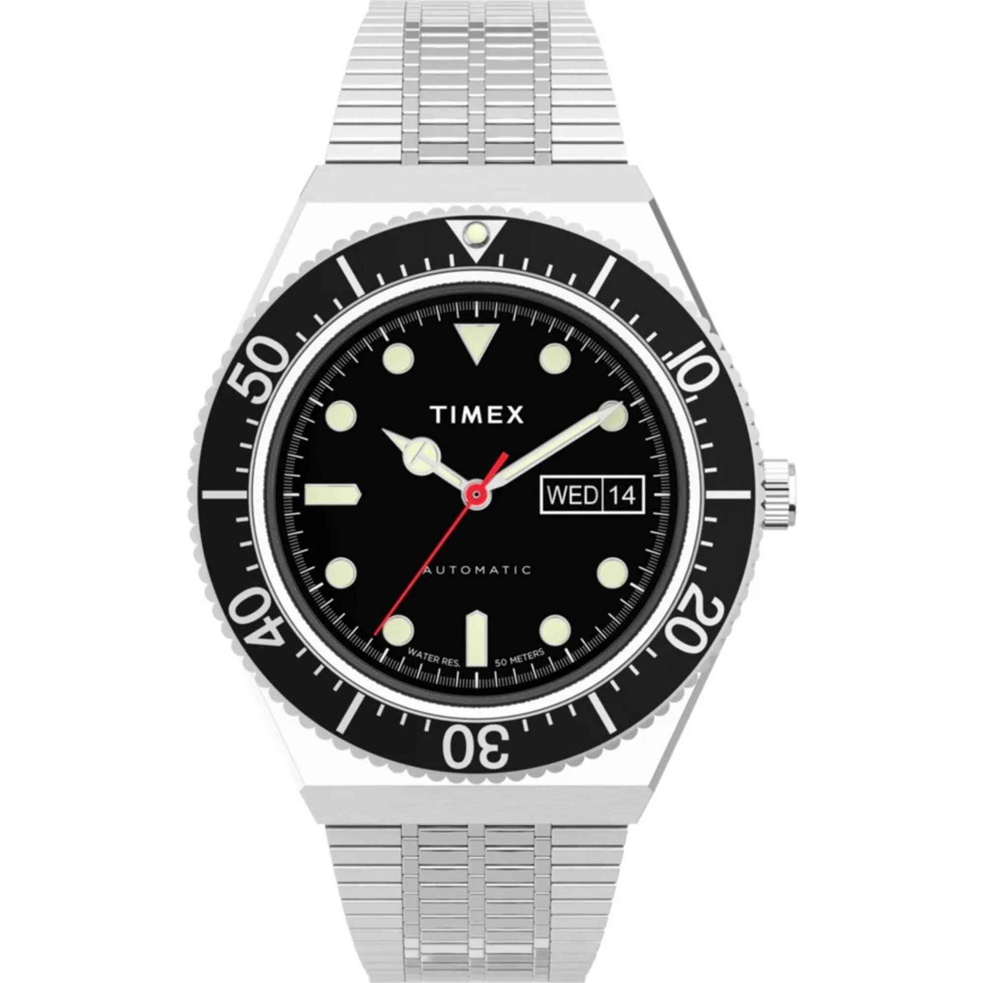 Timex Men's Watch - M79 Automatic Black Dial Stainless Steel Bracelet | TW2U78300