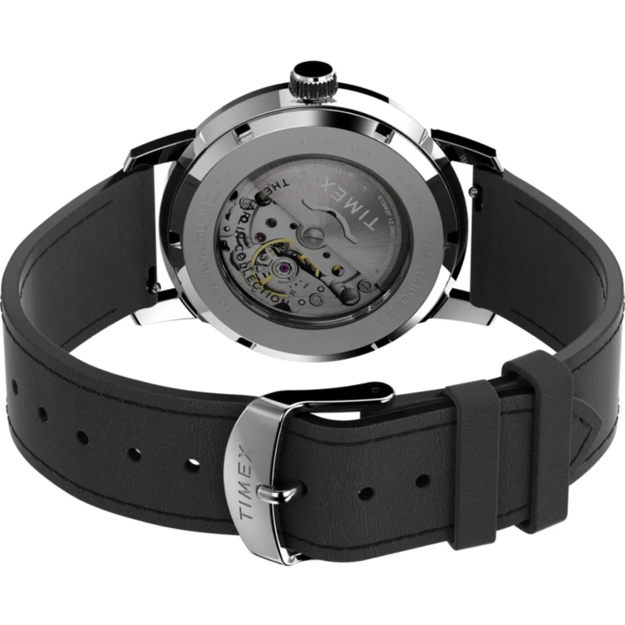 Timex Men's Watch - Marlin Automatic Green Dial Black Leather Strap | TW2V44600ZV