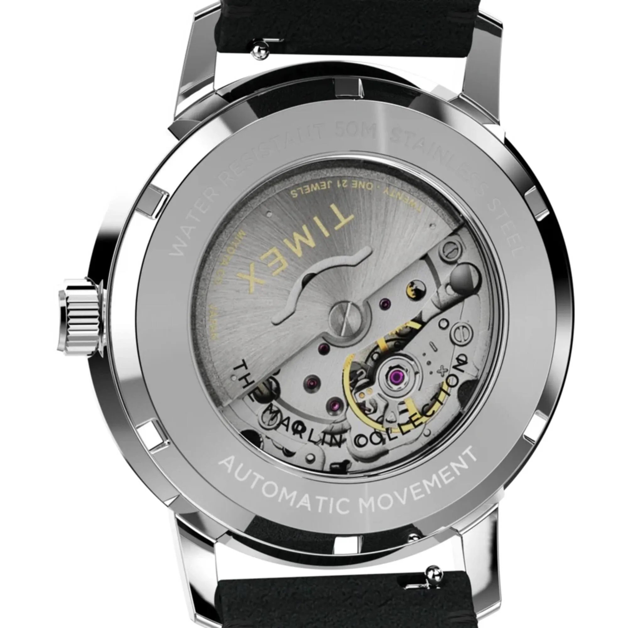 Timex Men's Watch - Marlin Power Reserve Black Dial Natural Leather Strap | TW2W59700