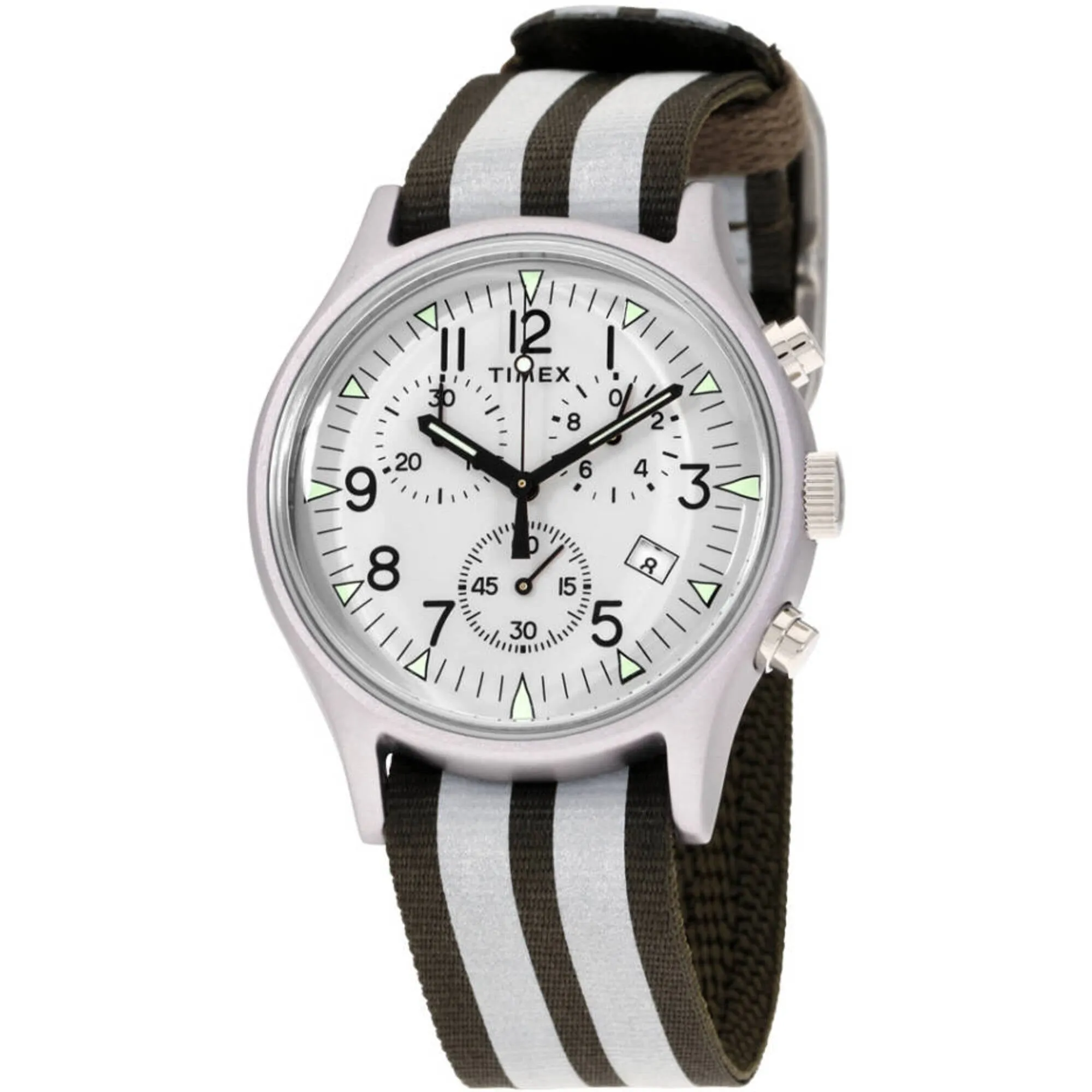 Timex Men's Watch - MK1 Chronograph Quartz Green and White Nylon Strap | TW2R81300