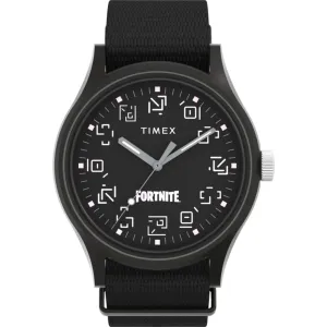Timex Men's Watch - MK1 Fortnite Aluminum Case Black Dial Fabric Strap | TW2W97000