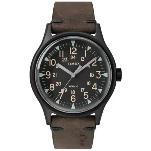 Timex Men's Watch - MK1 Quartz Black Stainless Steel Case Brown Strap | TW2R96900