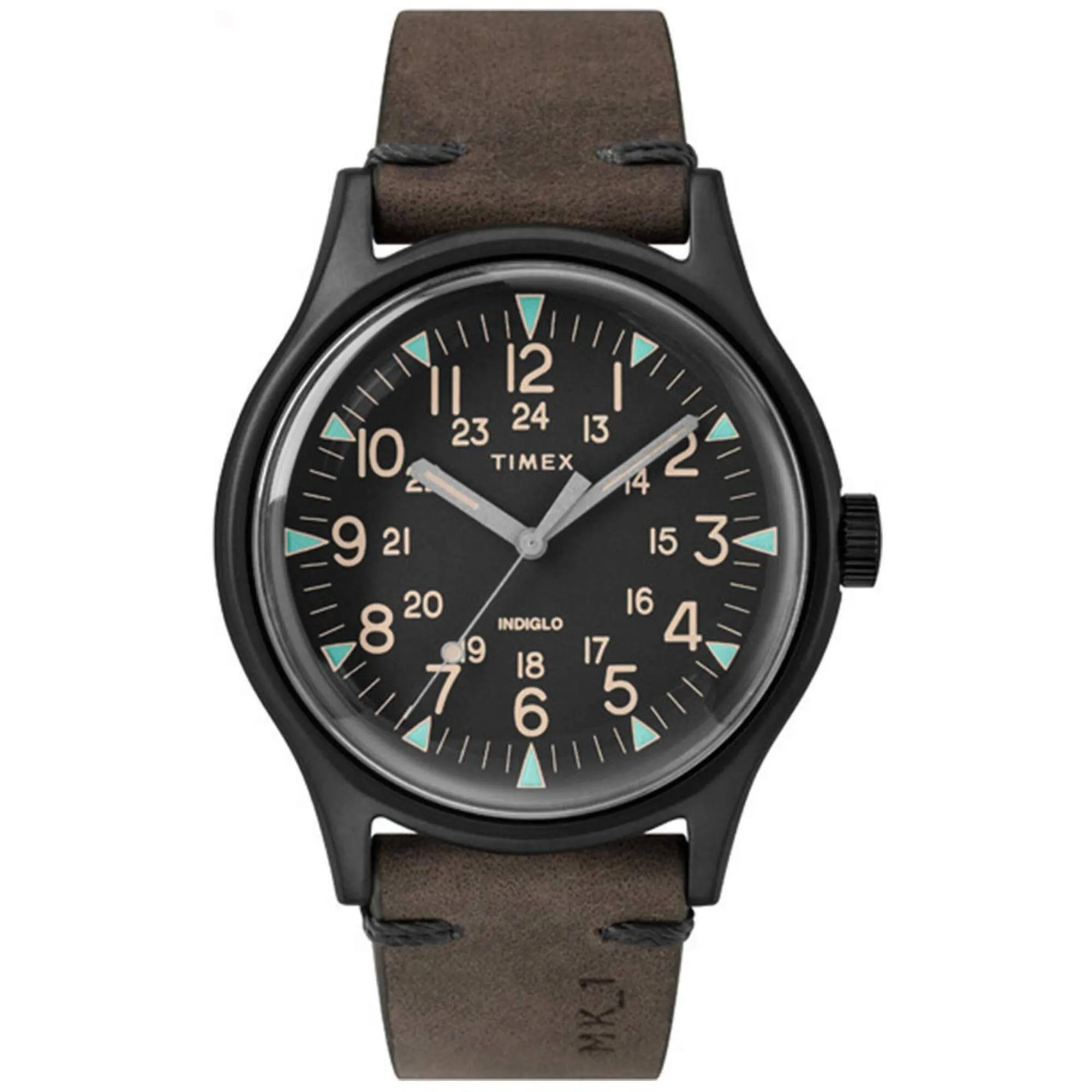 Timex Men's Watch - MK1 Quartz Black Stainless Steel Case Brown Strap | TW2R96900