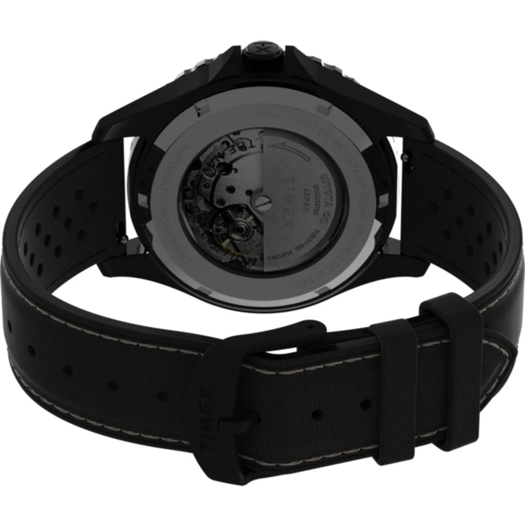 Timex Men's Watch - Navi XL Automatic Date Display Black Leather Strap | TW2V41400ZV