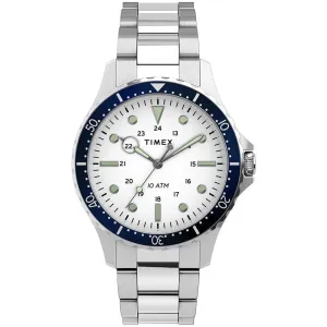 Timex Men's Watch - Navi XL Quartz White Dial Stainless Steel Bracelet | TW2U10900