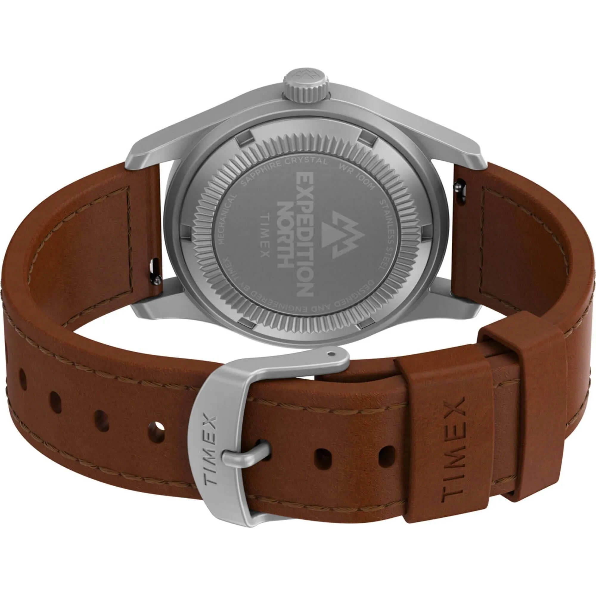 Timex Men's Watch - North Field Post Mechanical Blue Dial Brown Strap | TW2V00700JR