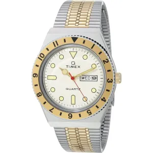 Timex Men's Watch - Q Diver Rotating Bezel Champagne Dial Steel Bracelet | TW2V18600ZV