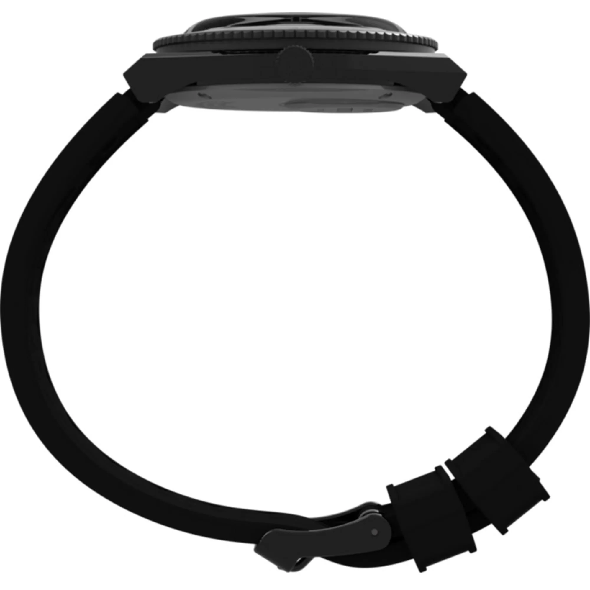 Timex Men's Watch - Q GMT Quartz Black Dial Synthetic Rubber Strap Date TW2V38200