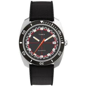 Timex Men's Watch - Q Timex Reissue Black Dial Synthetic Rubber Strap | TW2W22400ZV