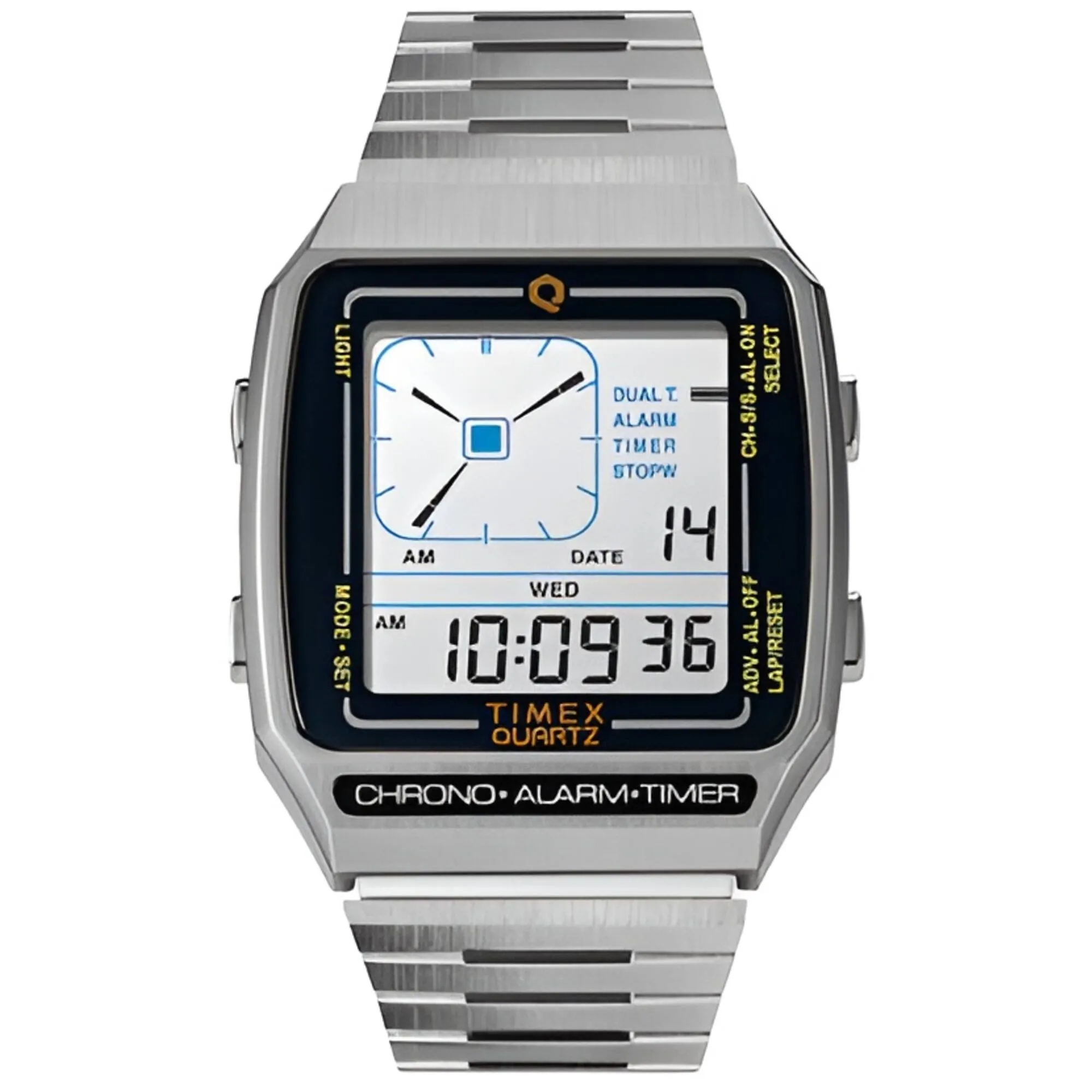 Timex Men's Watch - Q Timex Reissue White Dial Bracelet Digital LCA | TW2U72400ZV