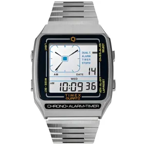 Timex Men's Watch - Q Timex Reissue White Dial Bracelet Digital LCA | TW2U72400ZV