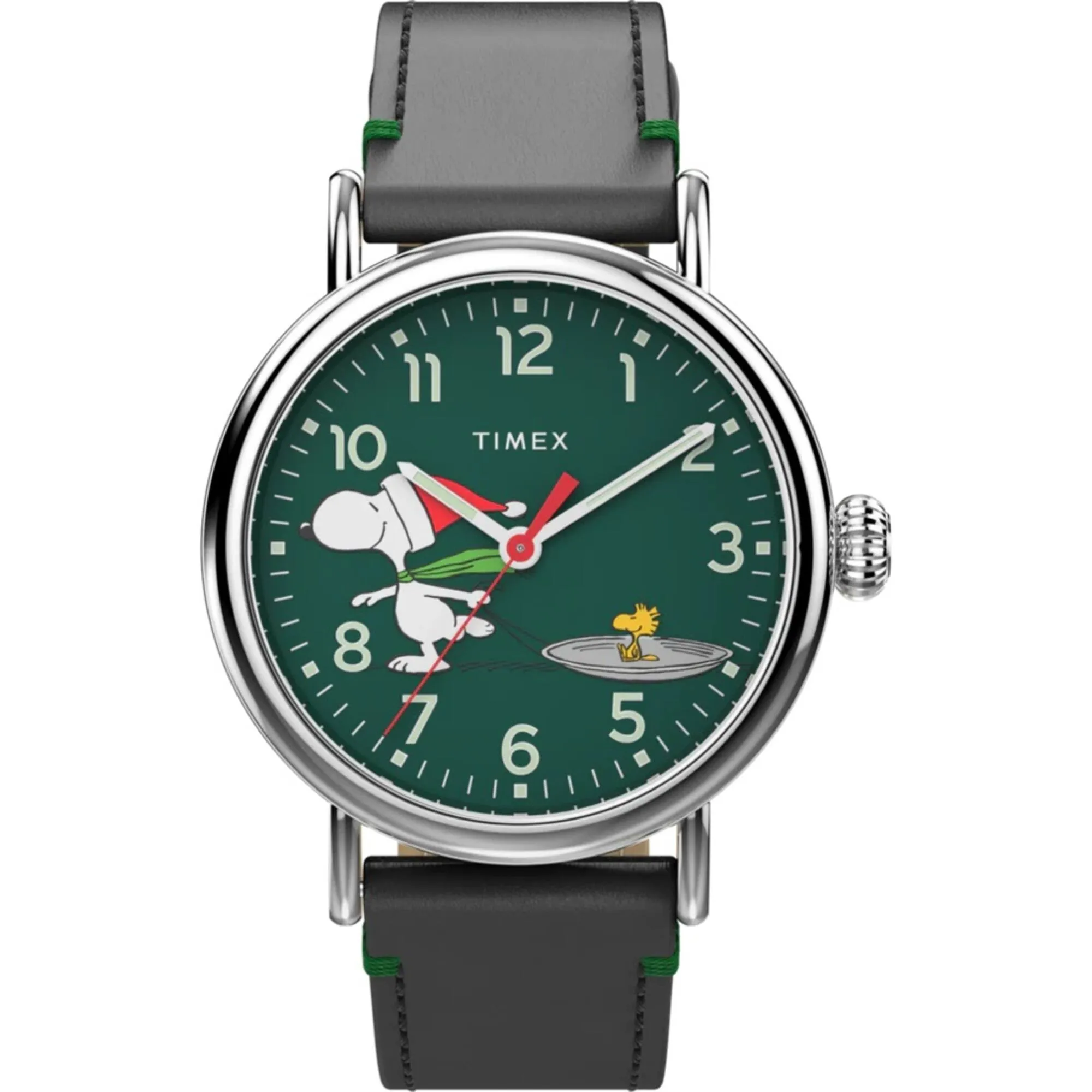 Timex Men's Watch - Standard Peanuts Snoopy Ice Skating Green Dial | TW2V60200VQ