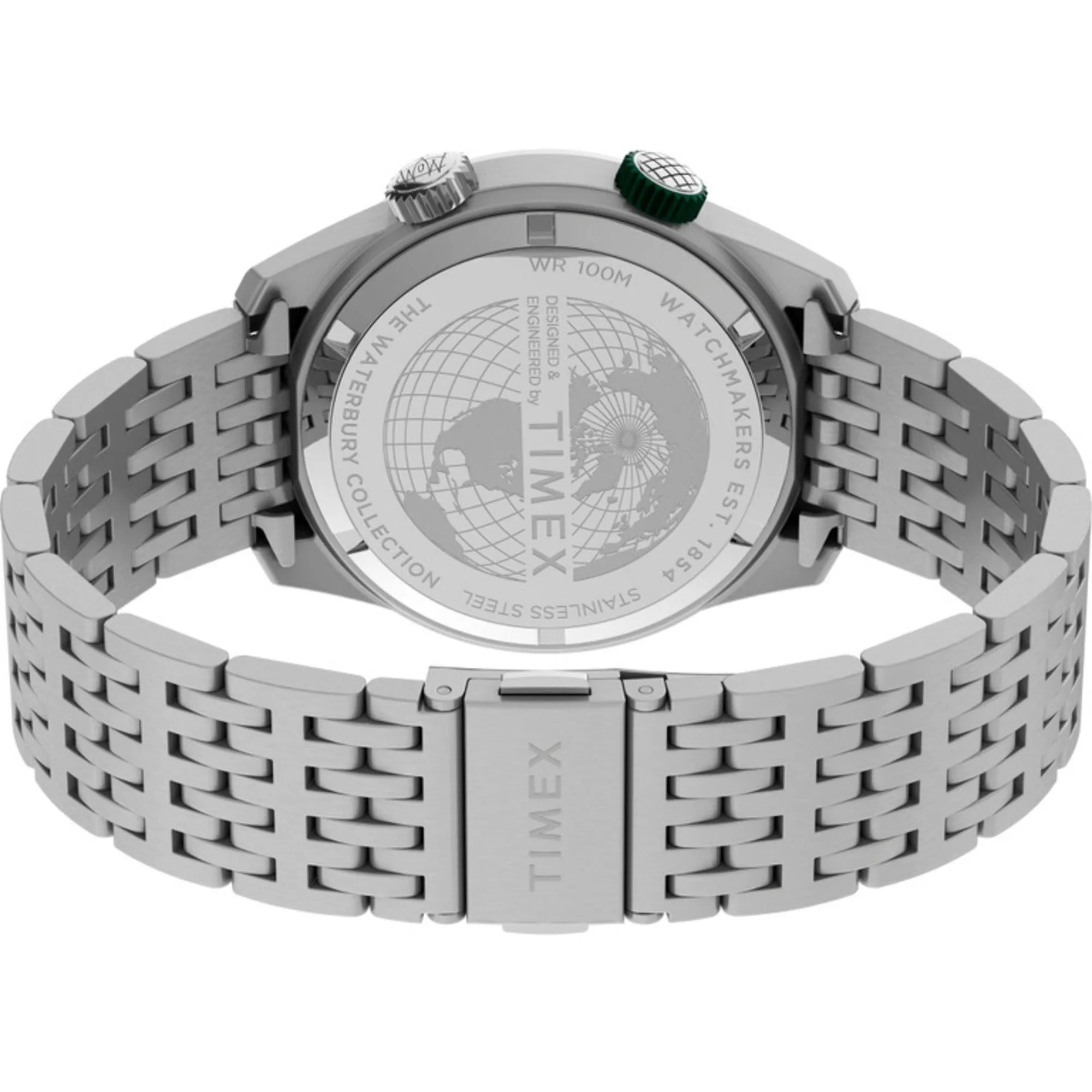 Timex Men's Watch - The Waterbury Black Dial Stainless Steel Bracelet | TW2V49700