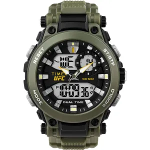 Timex Men's Watch - UFC Impact Analog-Digital Black Dial Green Strap | TW5M52900JT