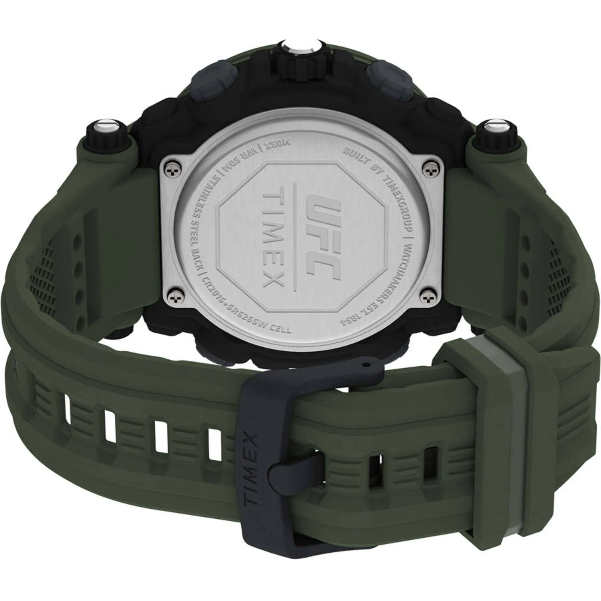 Timex Men's Watch - UFC Impact Analog-Digital Black Dial Green Strap | TW5M52900JT