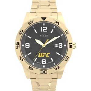 Timex Men's Watch - UFC Legend Black Dial Yellow Gold Expansion Bracelet | TW2V56400