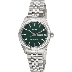 Timex Men's Watch - Waterbury Legacy Green Dial Stainless Steel Bracelet | TW2V18100VQ