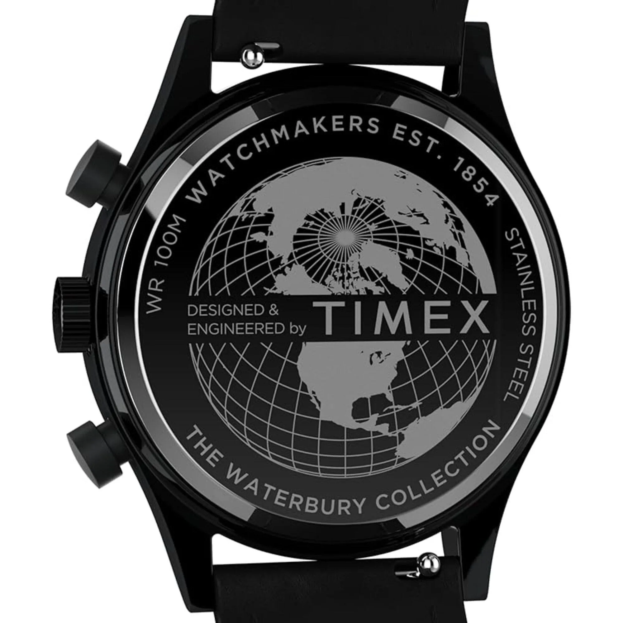 Timex Men's Watch - Waterbury Traditional Fly Back Chrono Black Strap | TW2W48000VQ