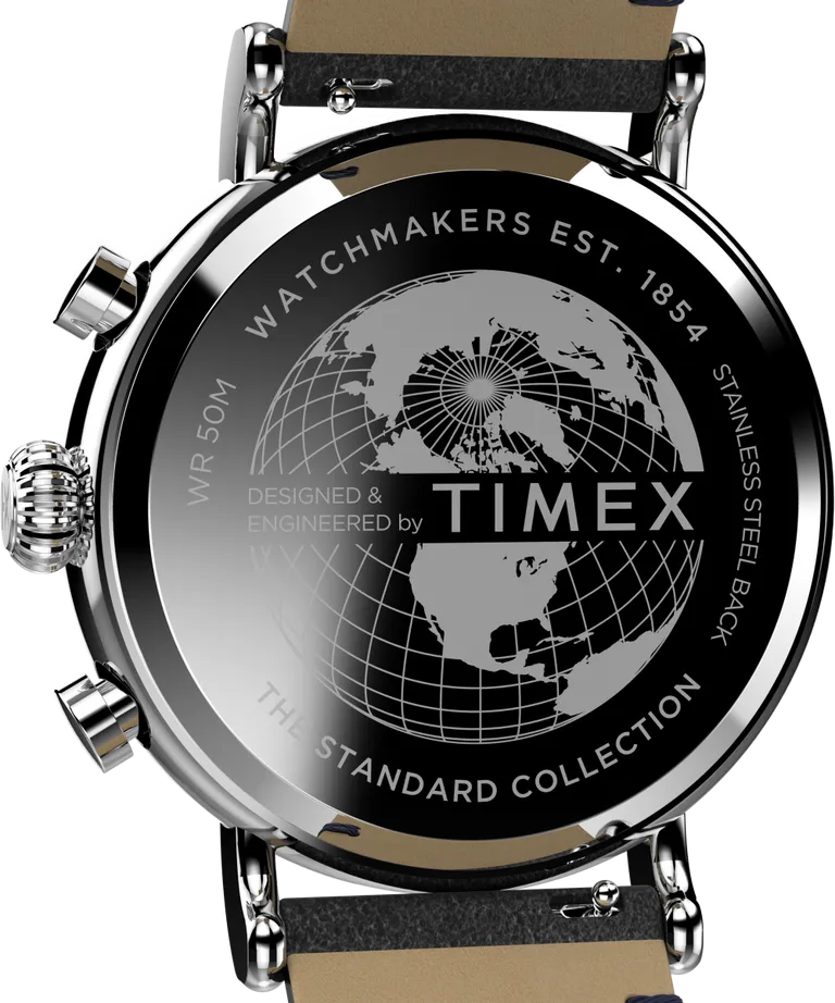 Timex Standard Chronograph 41mm Eco-Friendly Leather Strap Watch TW2V71100