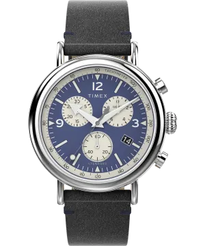 Timex Standard Chronograph 41mm Eco-Friendly Leather Strap Watch TW2V71100