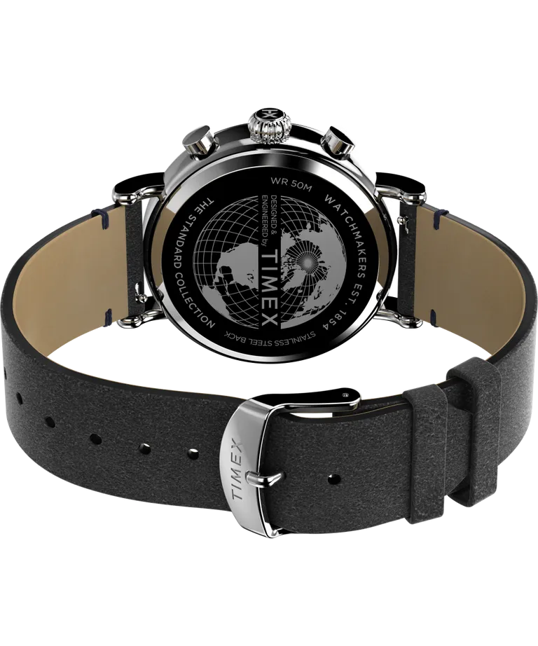 Timex Standard Chronograph 41mm Eco-Friendly Leather Strap Watch TW2V71100