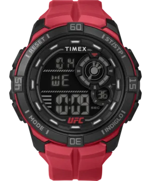Timex UFC Rush 52mm PU Red Strap Men's Watch TW5M59200